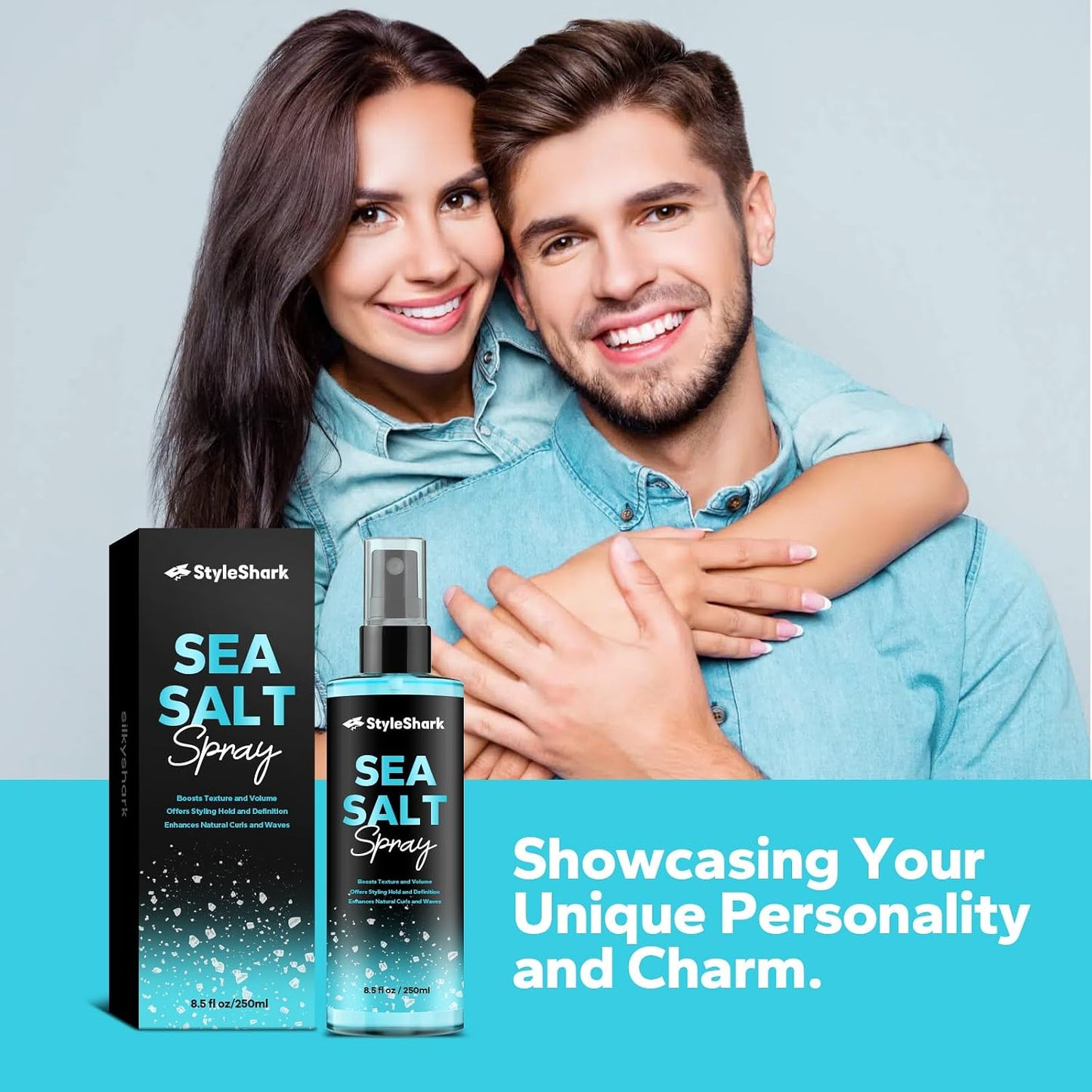 Sea Salt Spray for Hair Men & Women (8.5 Fl Oz), Sea Salt Spray for Men, Beach Wave & Volumizing Texturing Sprays to Add Volume & Texture