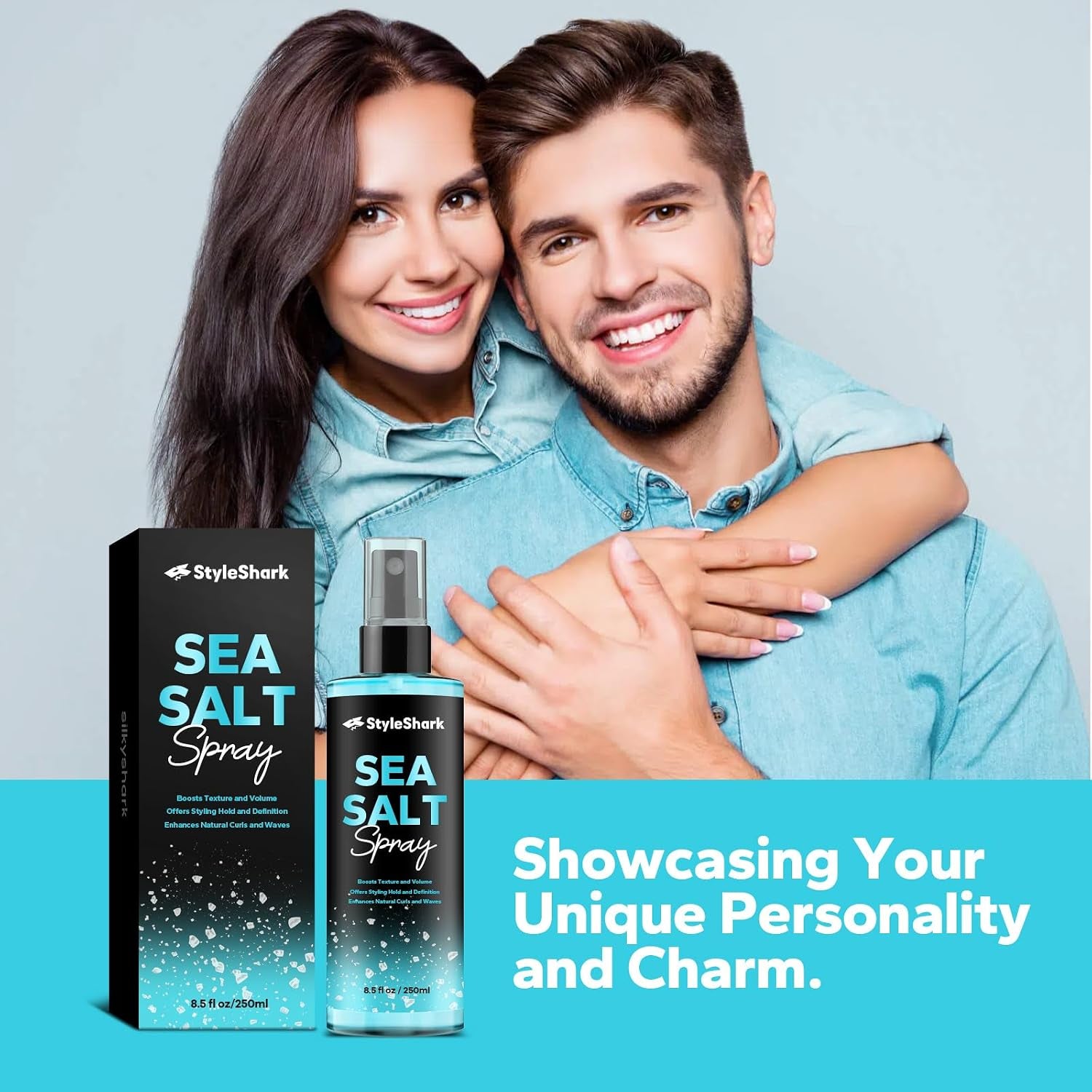 Sea Salt Spray for Hair Men & Women (8.5 Fl Oz), Sea Salt Spray for Men, Beach Wave & Volumizing Texturing Sprays to Add Volume & Texture