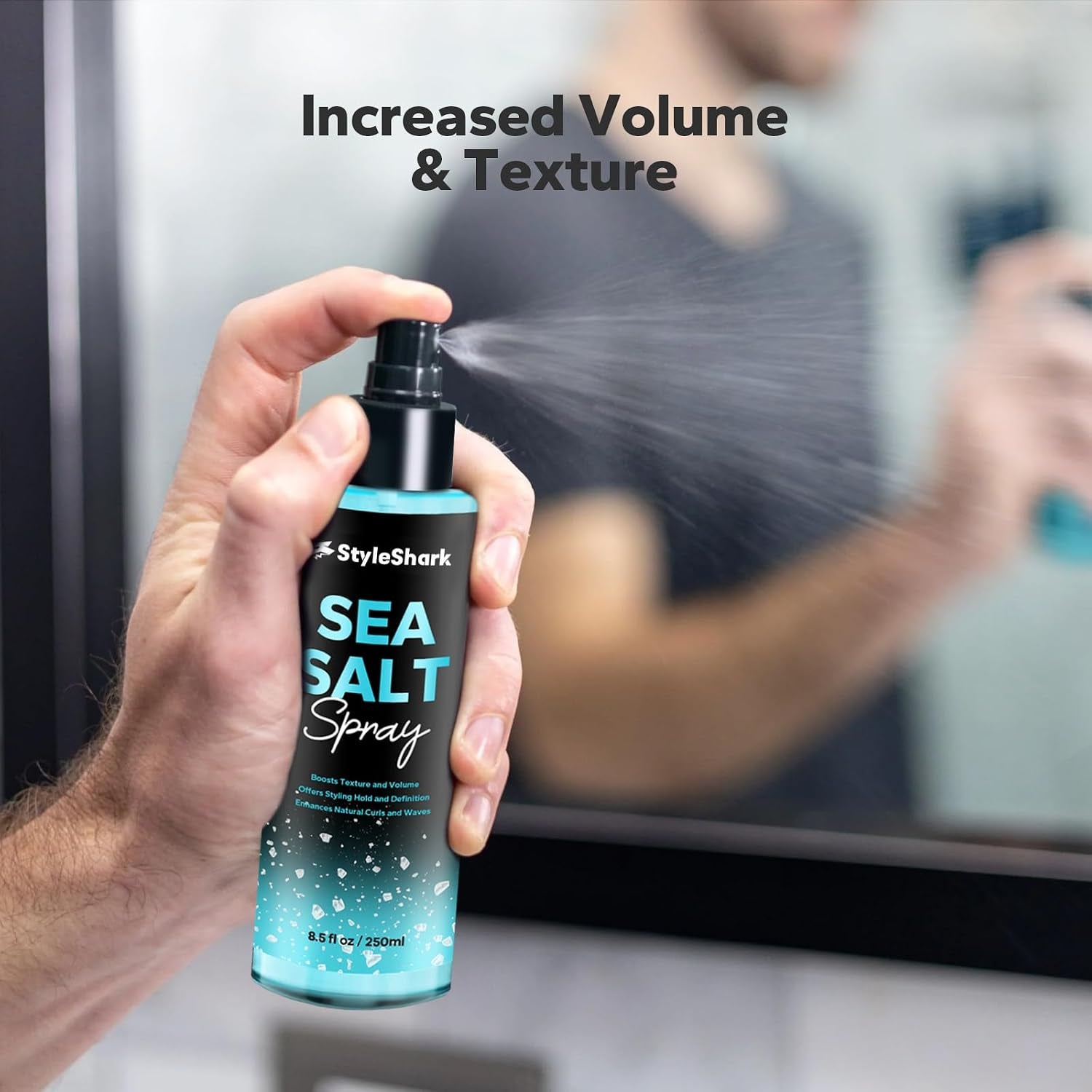Sea Salt Spray for Hair Men & Women (8.5 Fl Oz), Sea Salt Spray for Men, Beach Wave & Volumizing Texturing Sprays to Add Volume & Texture